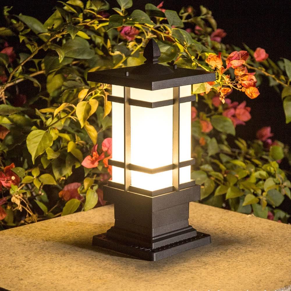 USMJQVZ Square Outdoor Floor Lamp Modern Outdoor Post Lantern Garden Path Patio, UL Listed for Outdoor Light Fixture