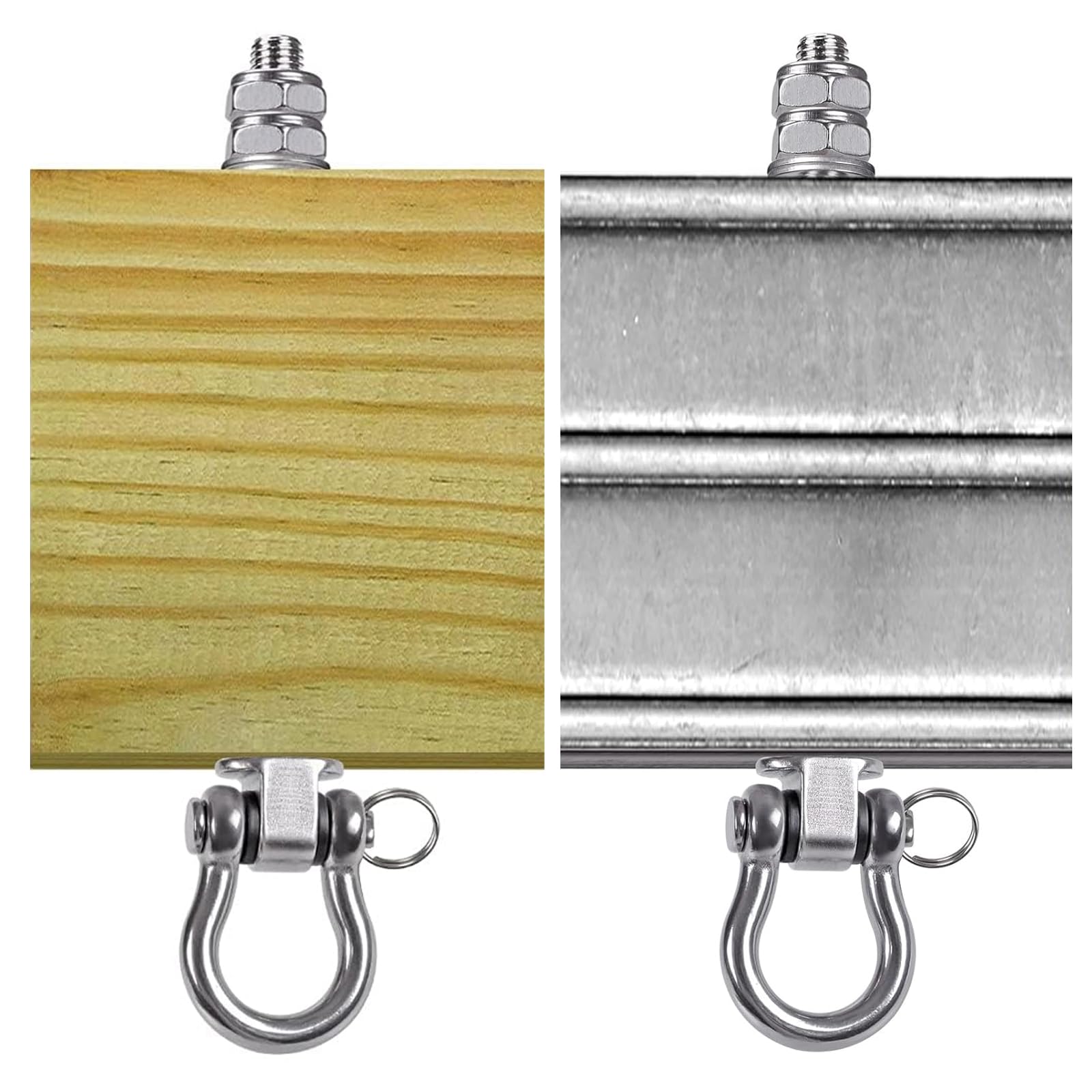 Ganci per altalena con cuscinetto, bulloni da appendere, 2/4 pezzi, gancio a moschettone per amaca, gancio a moschettone da 21 cm, kit di montaggio per appendere amache, altalena portico,