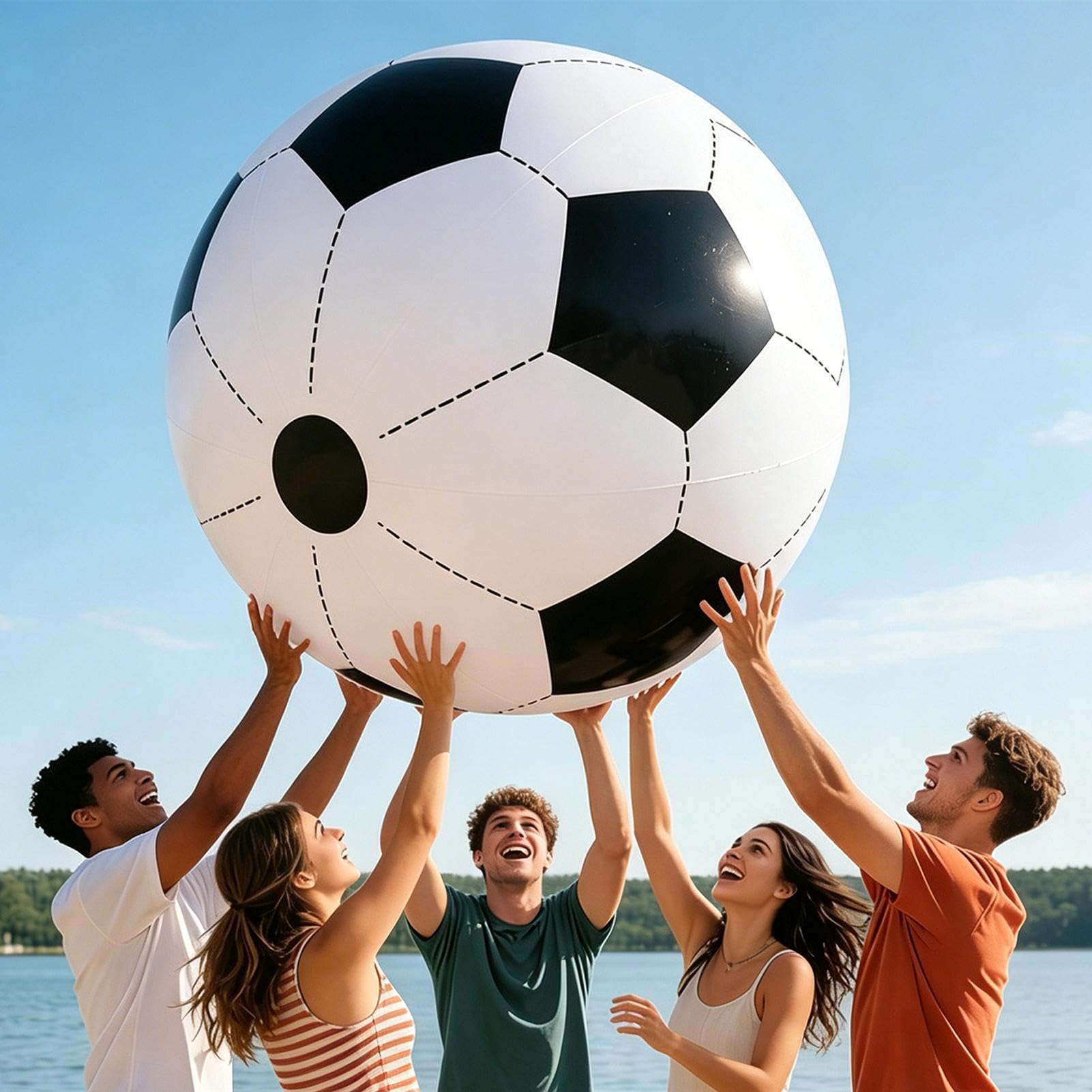 Genérico Balón De Fútbol Inflable 80 cm Juguetes acuáticos para jardín