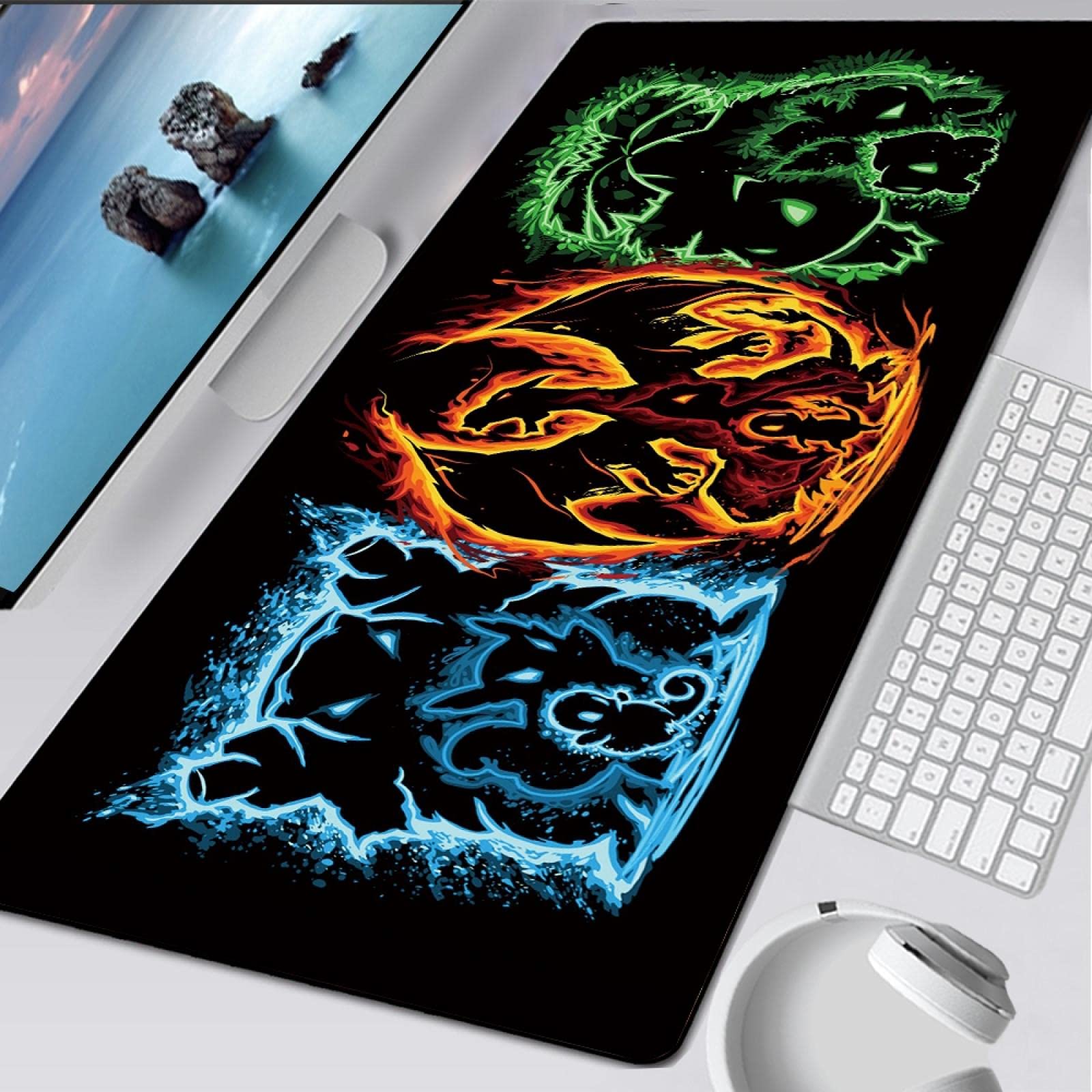 anime muismat xxl 1200x600x3mm -Met randnaad, sterk en duurzaam Grote Anime Muismatten Gaming Computer Gamer XXL Toetsenbord Mat PC Bureau Pad anime cool krijger spel