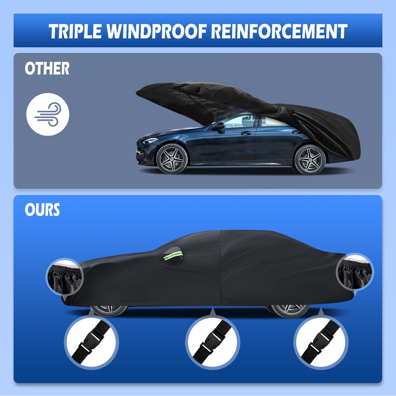 Car Cover Custom Fit for 2008-2025 Mercedes Benz C-Class C300 C350 C400 C450 Migaven Waterproof Full Exterior Cover — view 4