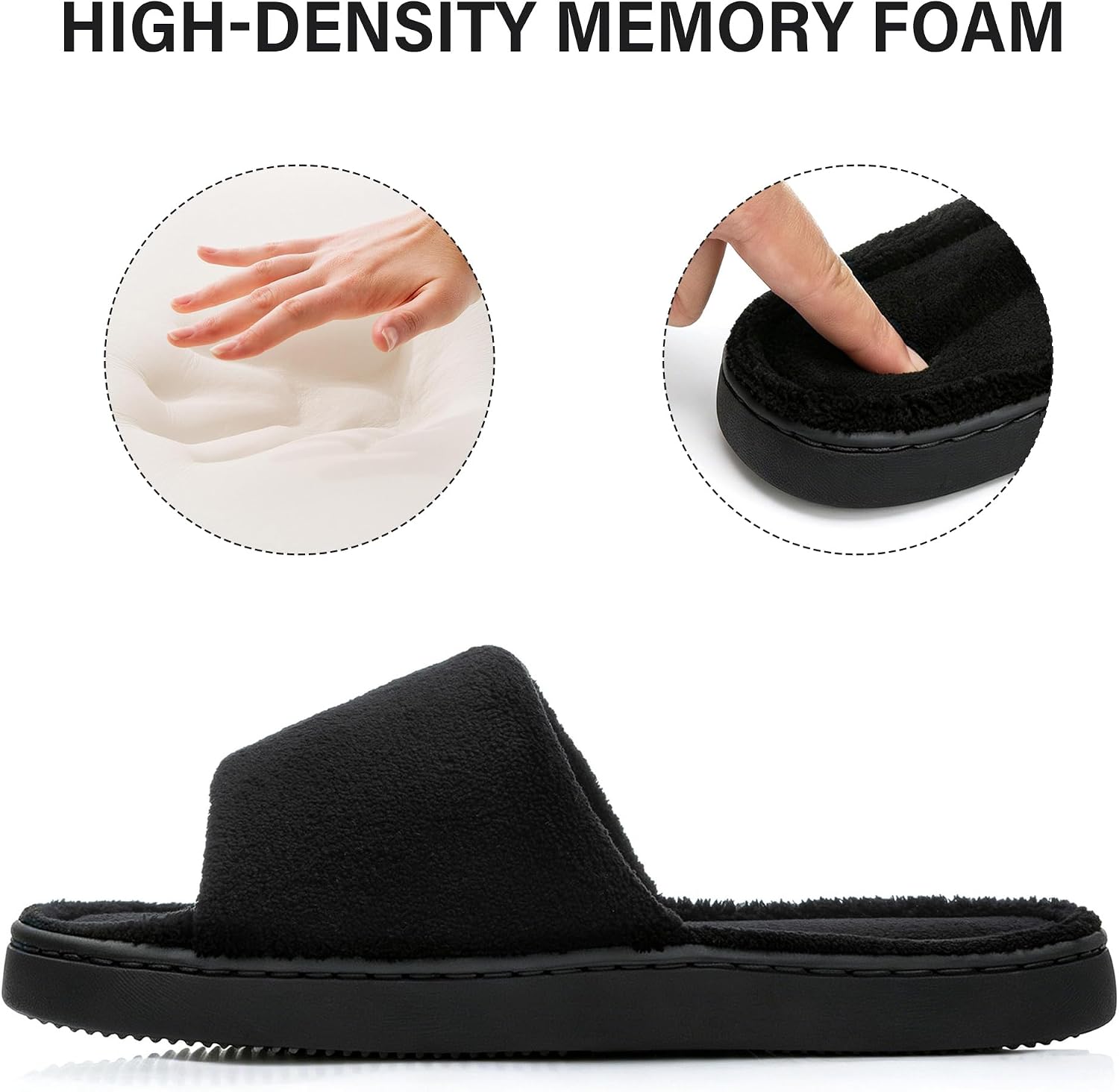 NineCiFun Womens Memory Foam Open Toe House Indoor Slippers