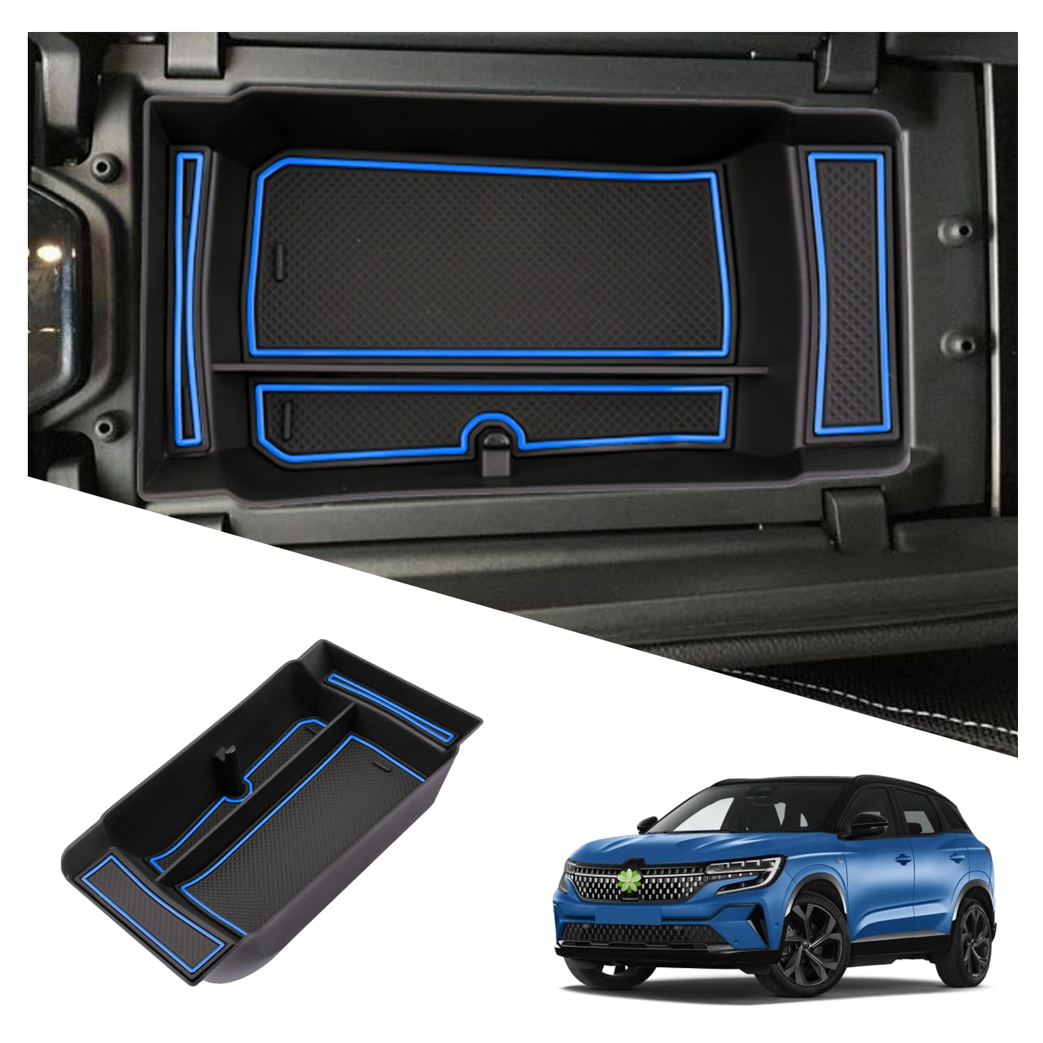 Ruiya Compatibile con Renault Austral E-Tech Hybrid 2023-2025 2026 Braccioli Portaoggetti Organizer, Console Centrale Organizer Consolle Braccioli Vano Contenitore Portaoggetti Austral Accessori