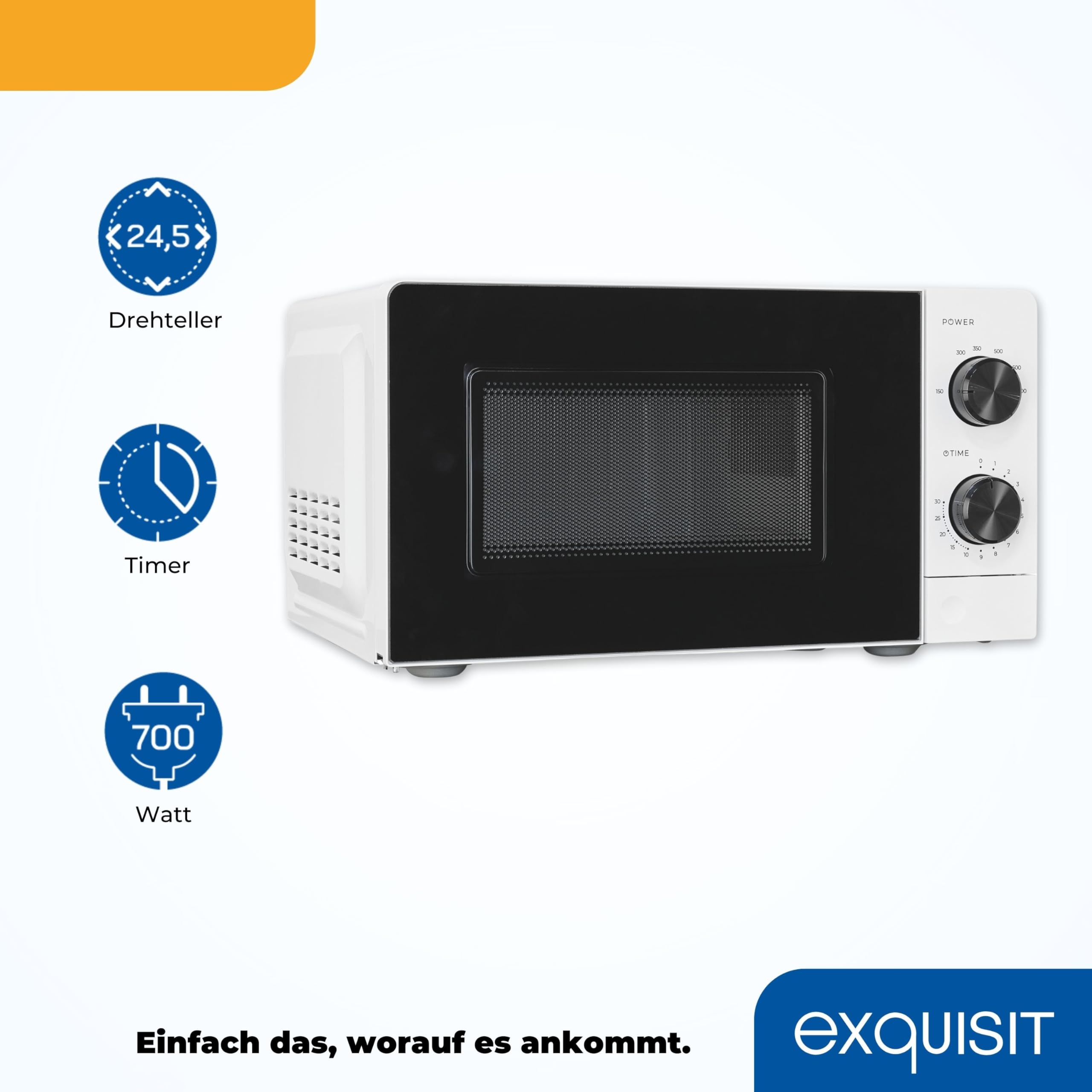 Exquisit Mikrowelle 20L 700 Watt 24,5cm Drehteller MW950-070 weiss