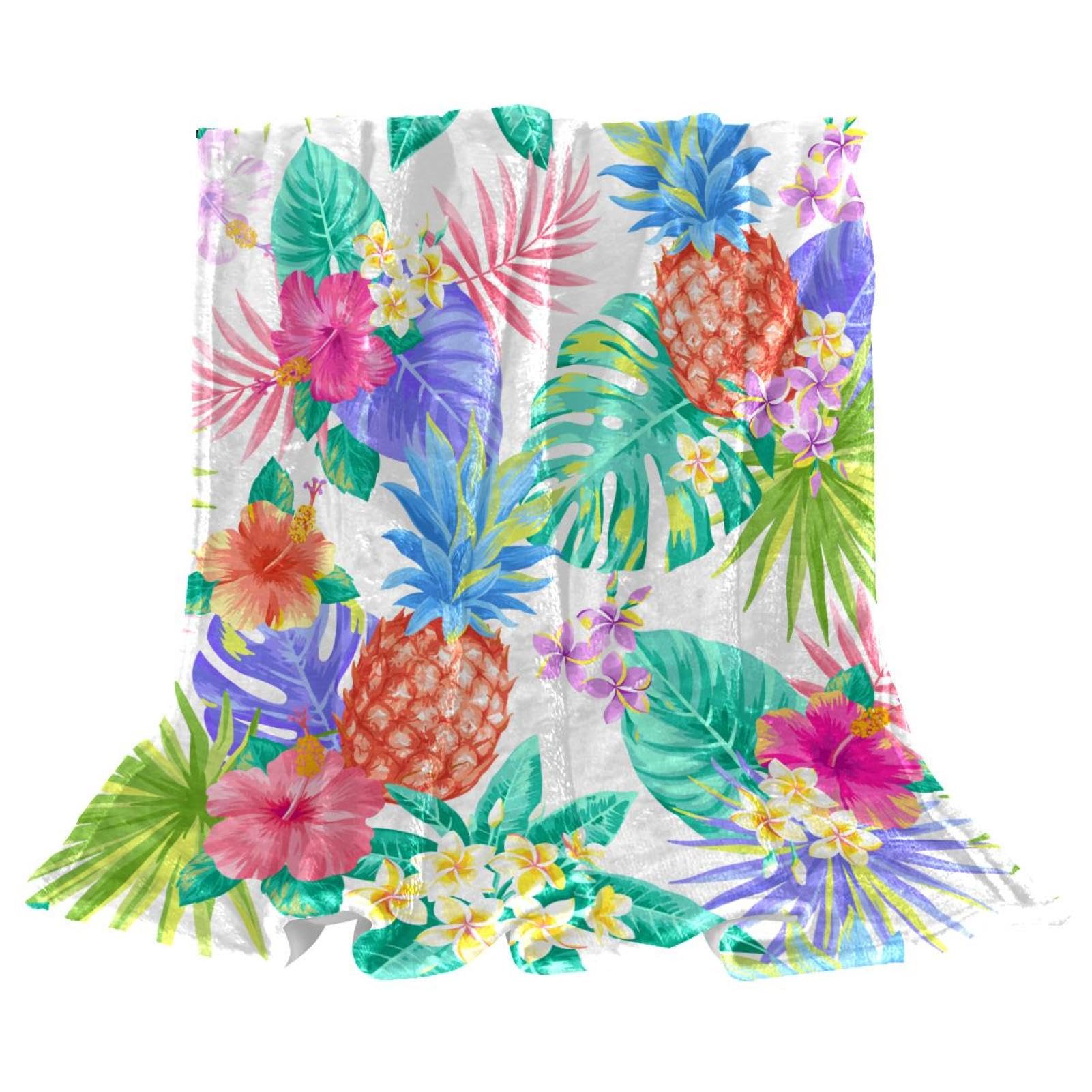 Couverture polaire ananas coloré pour cocooning au salon et bureau