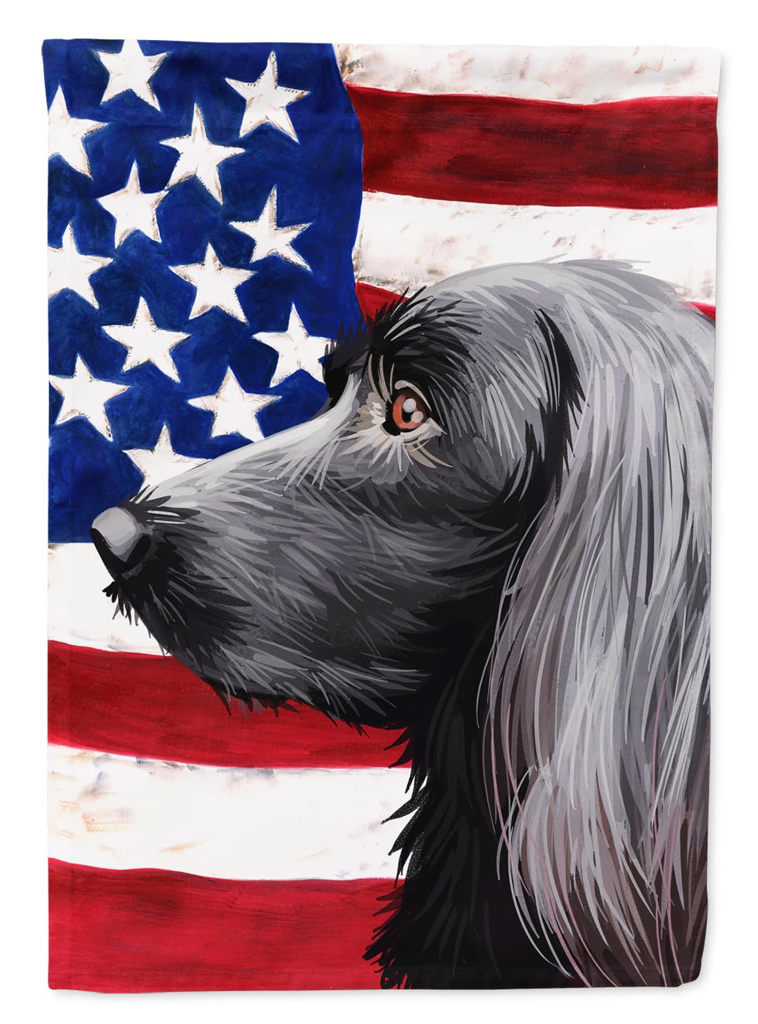 Large Munsterlander Dog American Flag pour décorer vos parterres de fleurs et allées de jardin