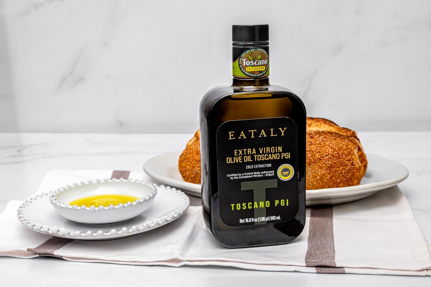 Eataly Extra Virgin Olive Oil from Italy, PGI Tuscan, Cold Pressed 16.9oz (500 ml) Bottle