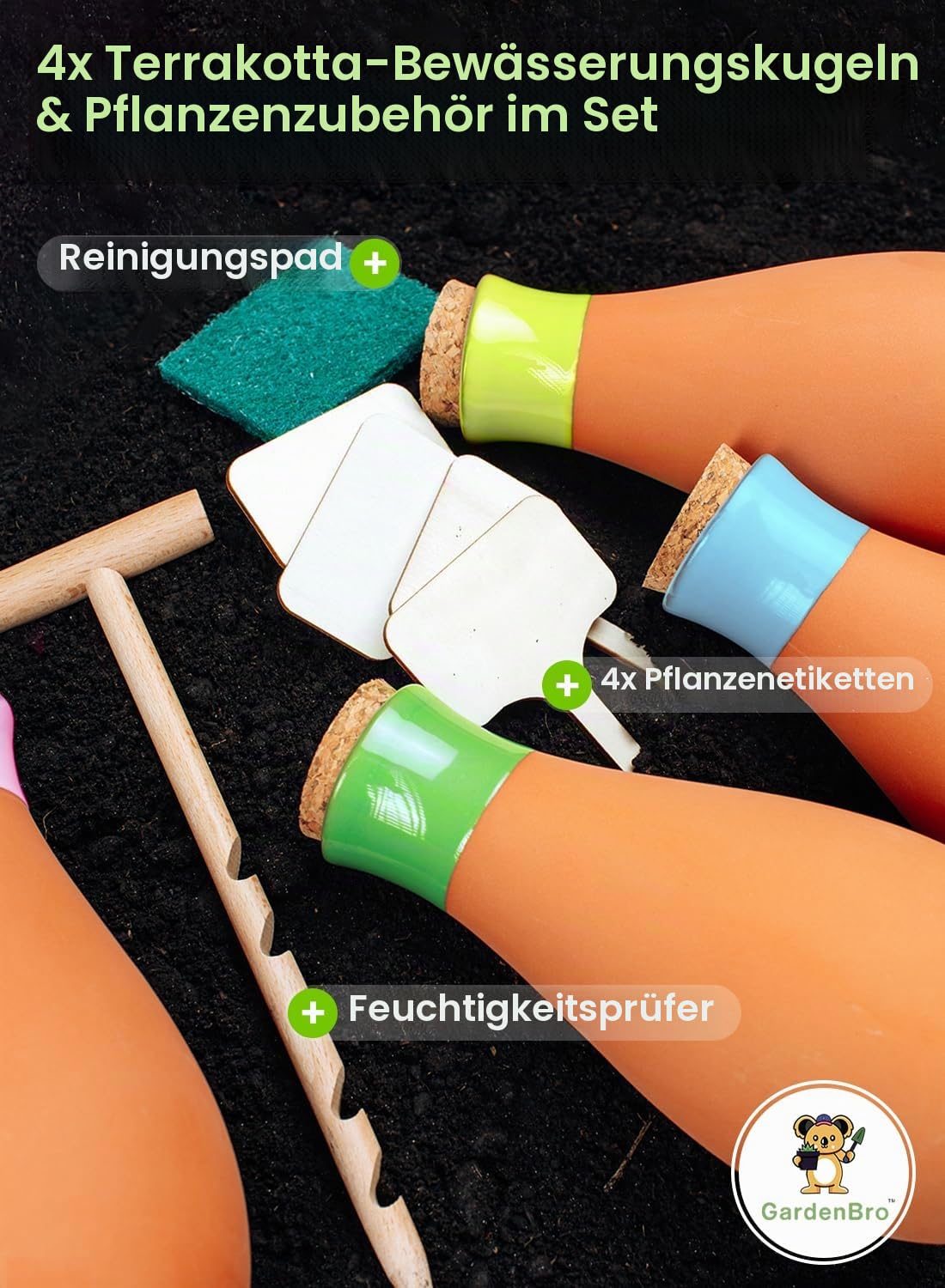 Ollas Pflanztöpfe aus Terrakotta, 4 Stück, groß, 400 ml, selbstbewässernder Pflanzeinsatz, Olla-Bewässerungssystem für 1 Woche, einfach zu befüllen, Tonpflanzen-Bewässerungskugeln für Außen- und