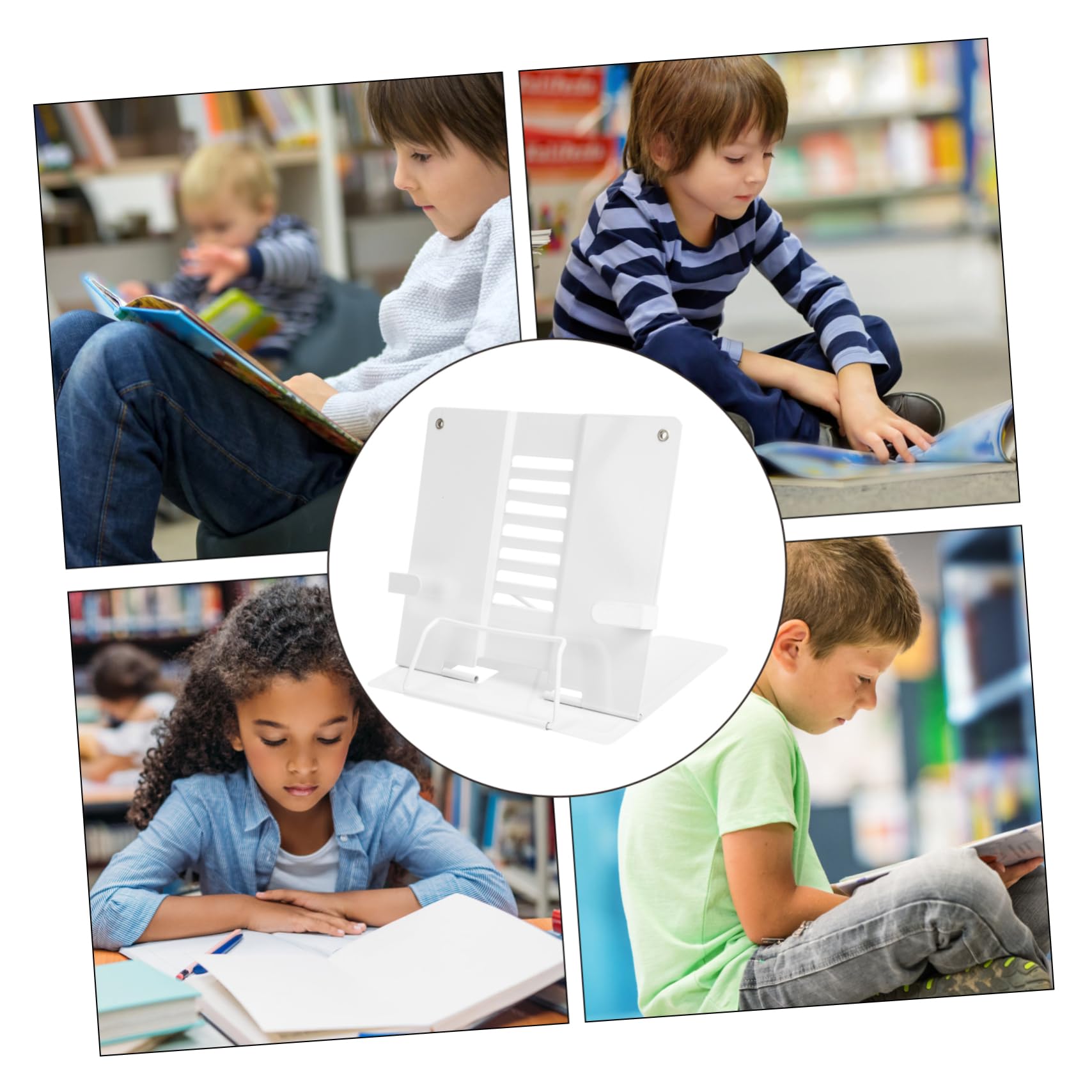 Pupitre de Lecture Réglable en Fer Blanc, Support Mains Multi-angle