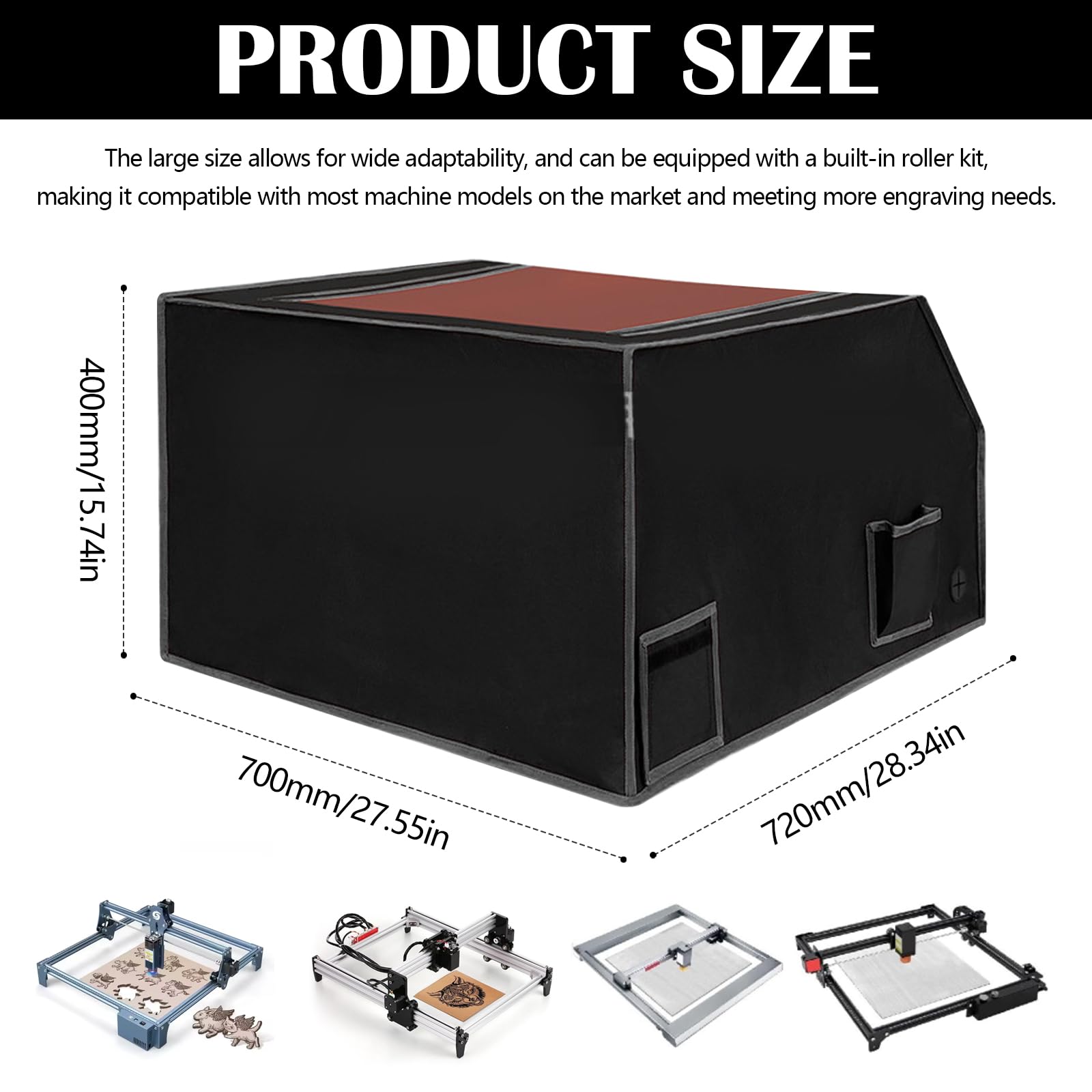 Lasergravurmaschine Gehäuse, Lasergehäuse für Laser Graviermaschine 720 x 700 x 400 mm, Faltbare laser Engraver Enclosure mit Abluftventilator und Rohr für Die Meisten Laserschneidmaschinen