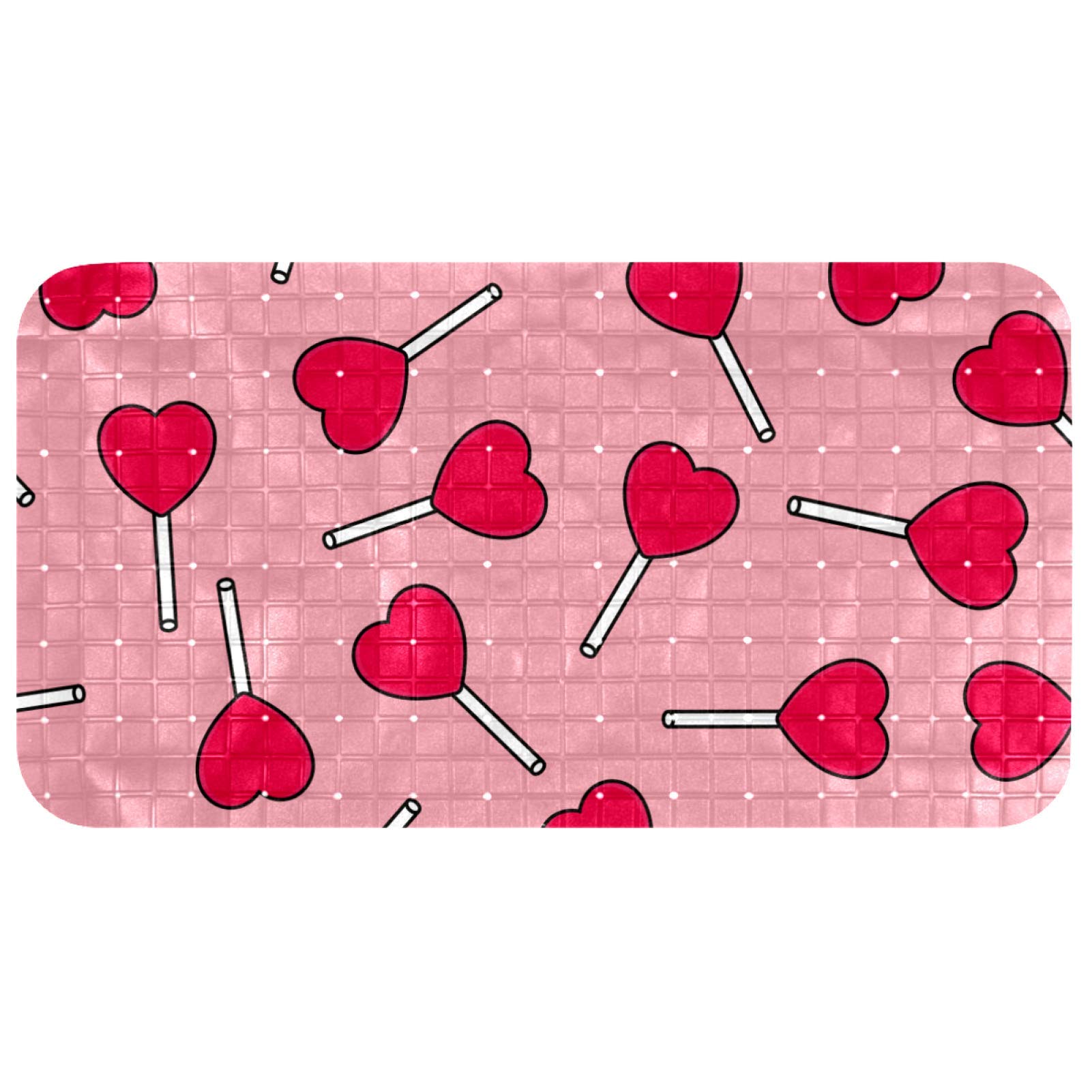 Tapis de bain antidérapant pour tout-petits 37,3 x 68,3 cm rose bonbon