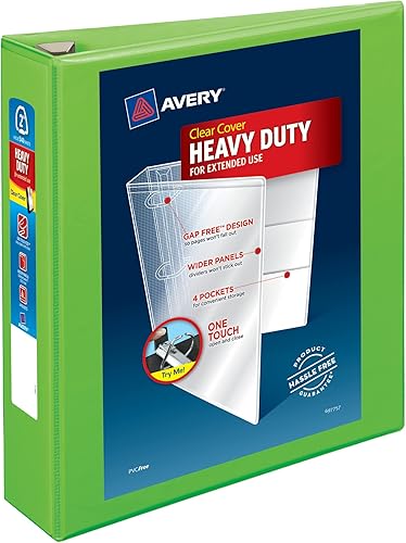 Carpeta de 3 anillas Avery Heavy-Duty View, anillas EZD de un solo toque de 2", 1 carpeta color Cartujano (79776)