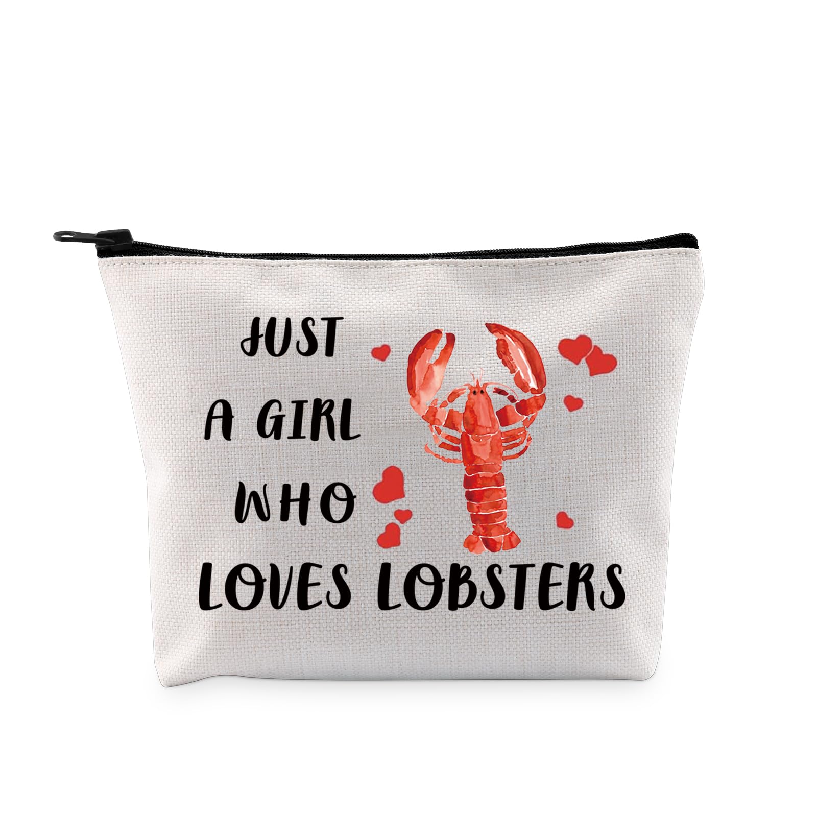 PYOUL Lobsters Lover Gift Who Loves Lobsters Makeup Bag Seafood Restaurant Lover Cosmetic Bag Foodie Themed Gift (Loves Lobsters Bag)