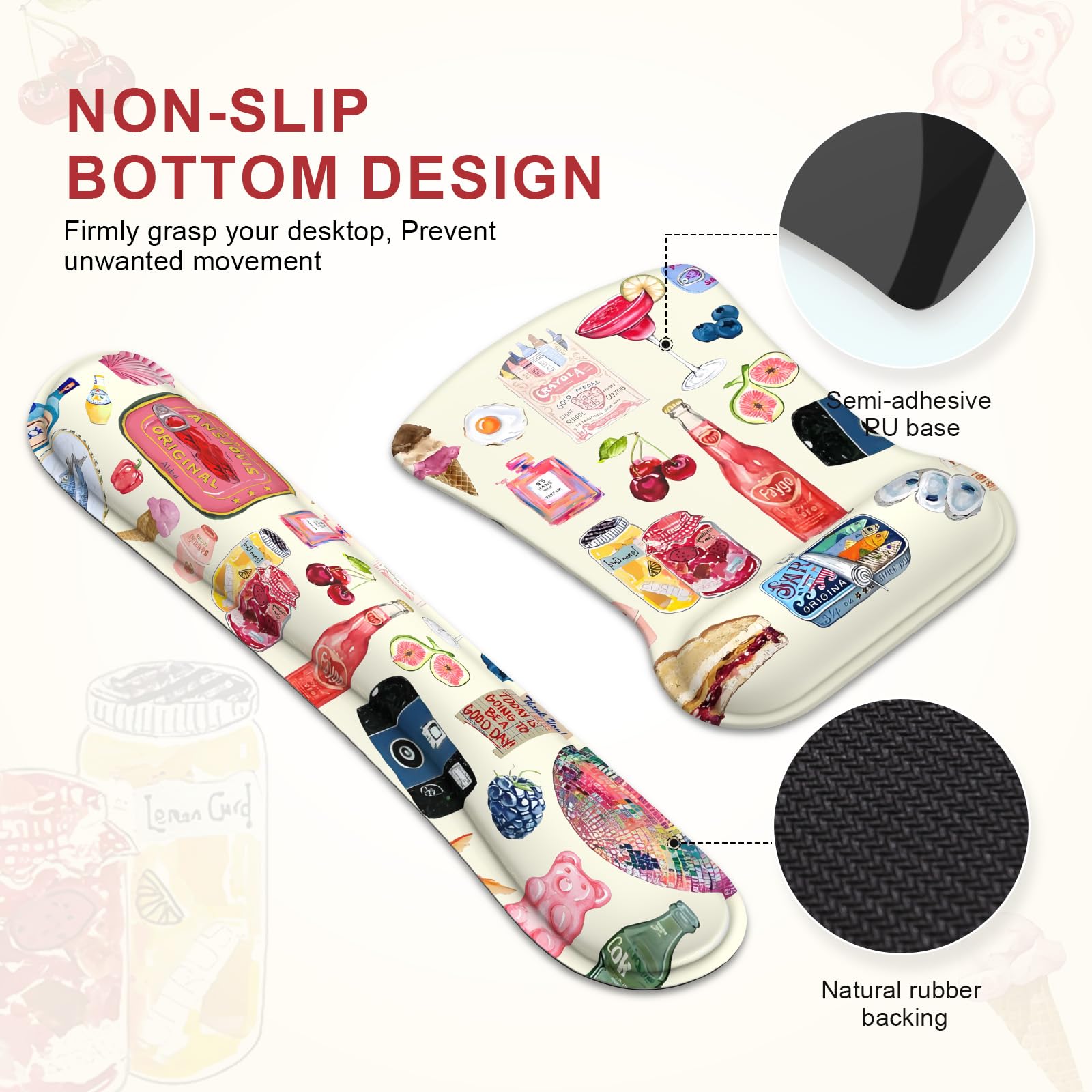 iCasso Ergonomic Mouse Pad & Wrist Rest - Pain Relief -5
