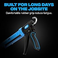 Vista 5 de OX Pistola de calafateo profesional de alta resistencia, pistola de calafateo manual de 10 onzas con doble relación de empuje de 24:1/12:1, la mejor