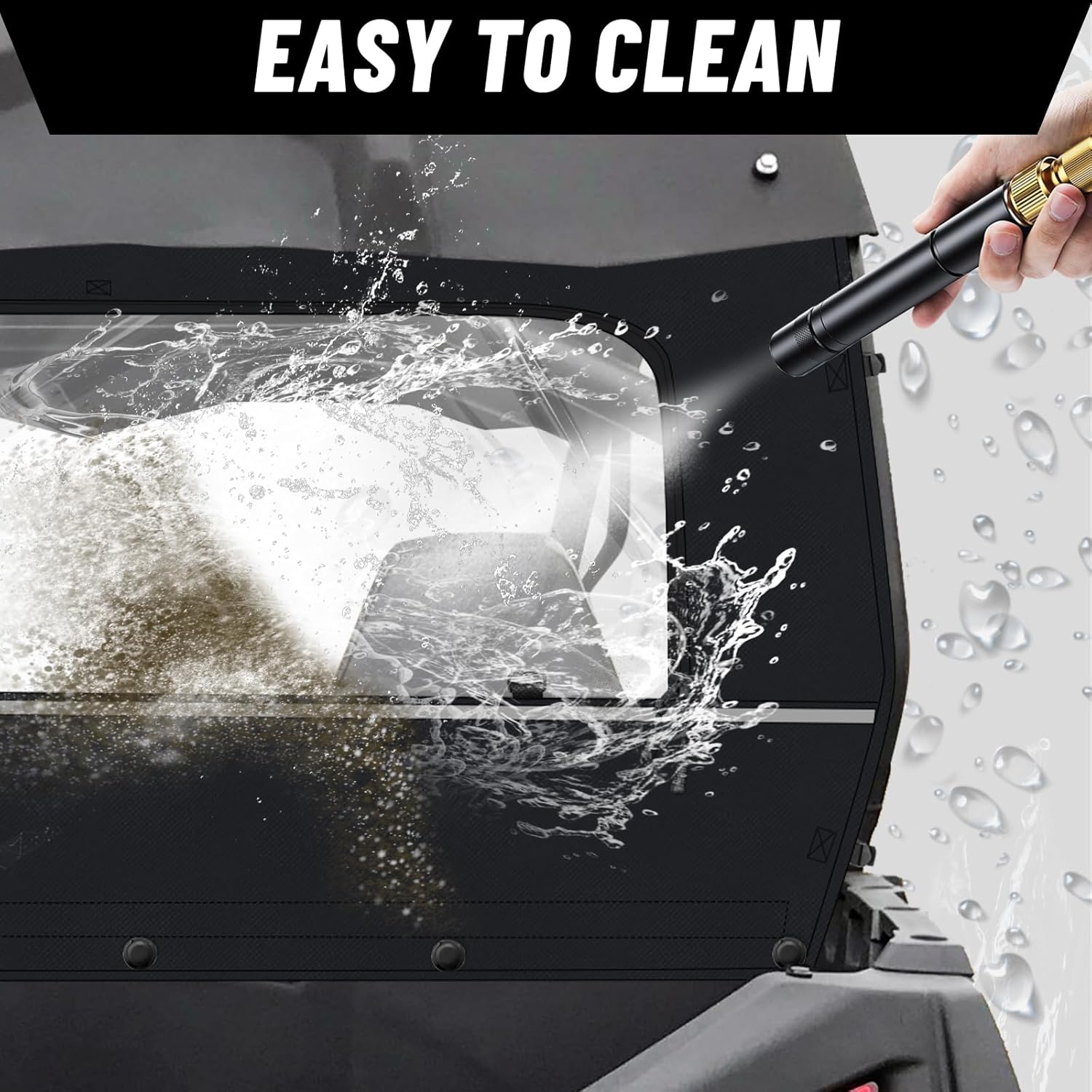 StarknightMT Soft Rear Window with Zipper - Compatible with CFMOTO ZForce 800/500 Trail 2021-2022 & ZForce 1000 2018-2019, Waterproof PVC UTV Windshield Accessory