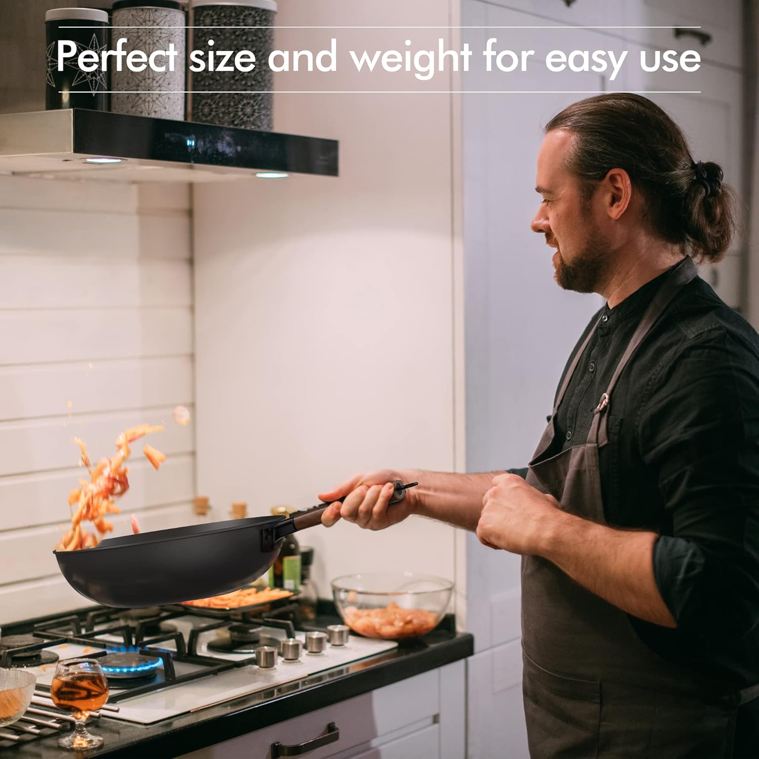 Man Cooking with BIELMEIER Wok Pan