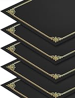 Vista 2 de GNL Paquete de 50 soportes negros para certificados – Soporte para diploma, cubiertas de certificado con borde de lámina dorada, para papel