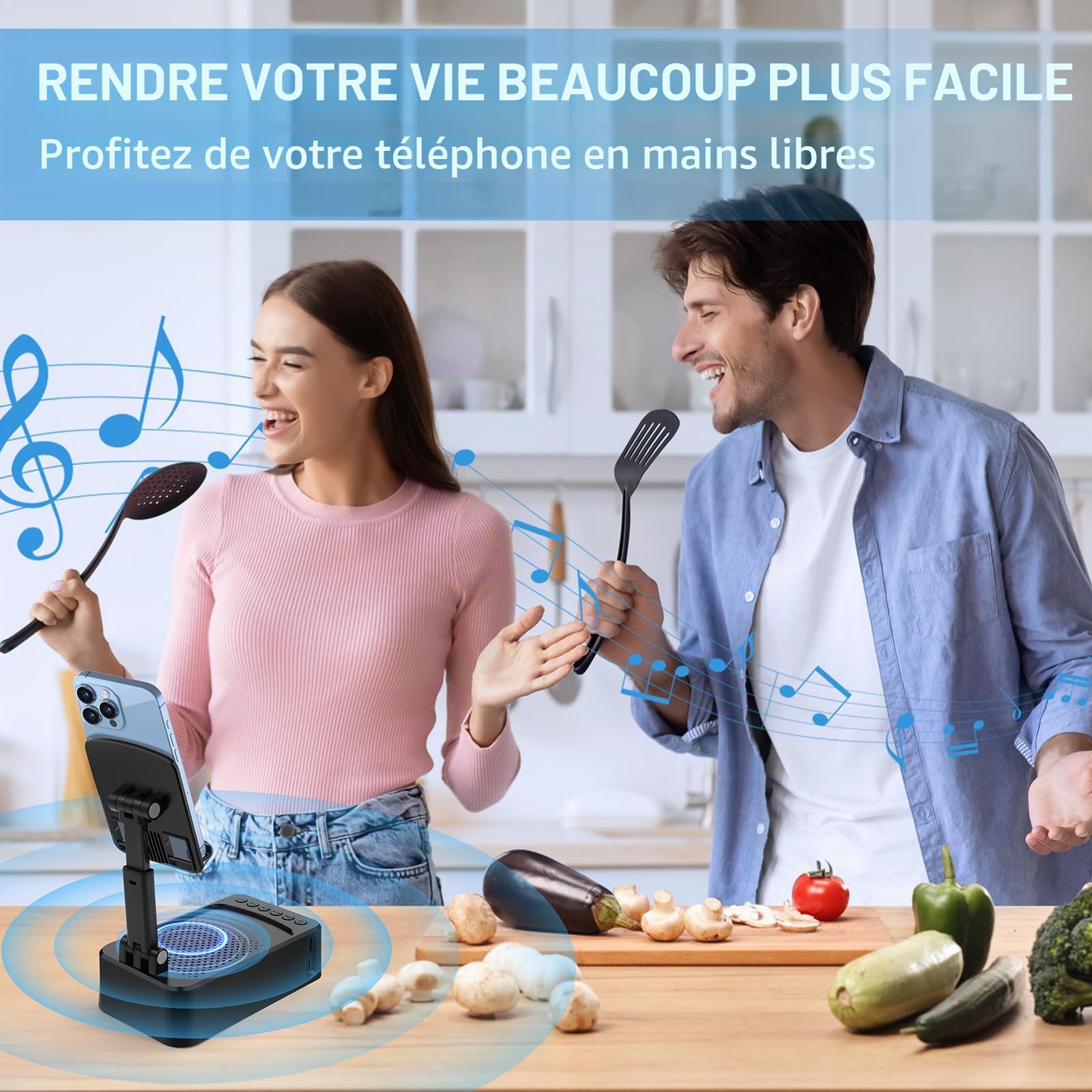 ZOOI Cadeau Homme Original Utile, Cadeau Anniversaire Homme, Cadea u Papa, Gadgets pour Homm e, Cadeaux de Noël Originaux Homm e, Idee Cadea u Homm e Noel, Enceinte Bluetooth Support Telephone