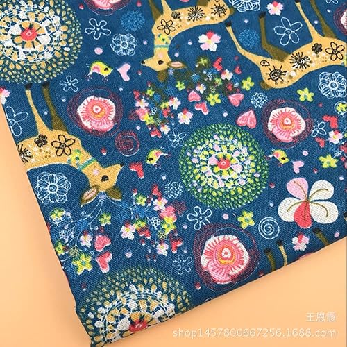 Miniatura 3 de Sheicon The Yard - Tela de impresión navideña de algodón y lino mezclado, estilo navideño, tela decorativa para proyectos de bricolaje, color alce