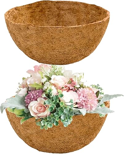 Miniatura 1 de Holly LifePro Forro de fibra de coco de repuesto de 14 pulgadas 2 forros de cesta para macetas fibra de coco natural para caja de ventana maceta de