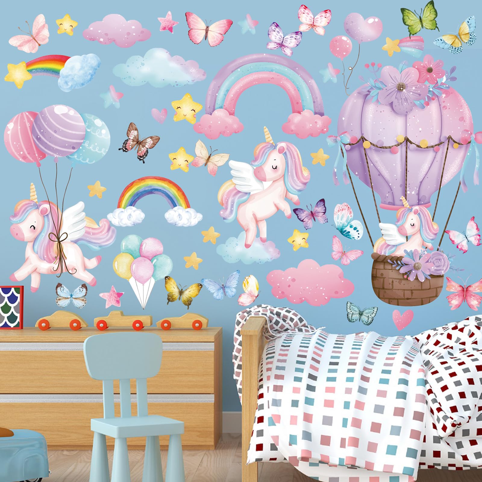 Adesivi Fluorescenti Unicorno E Stelle | Per Camera Bambini | Luminosi Al Buio | 30x60 Cm - Foto 9