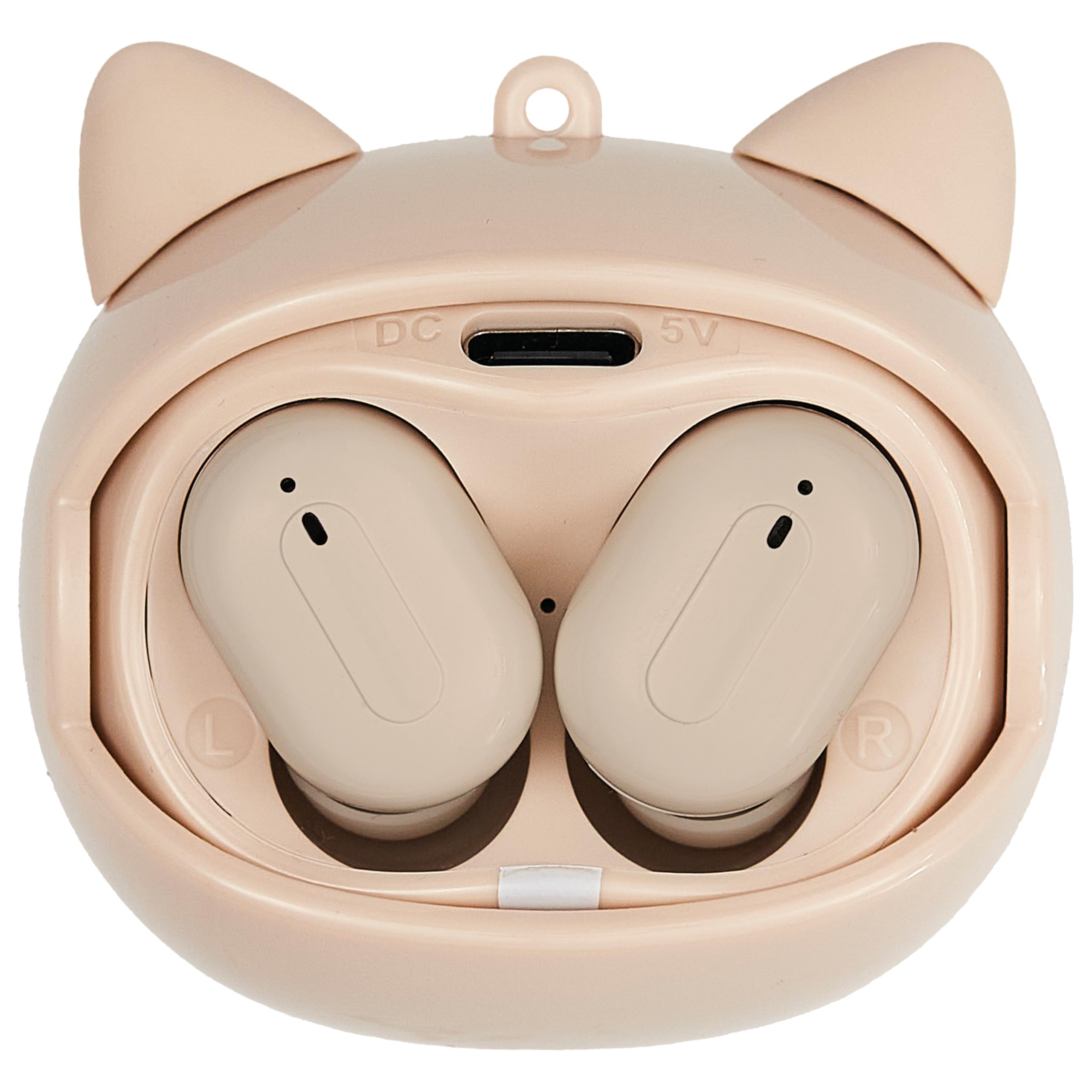 THE CONCEPT FACTORY - HT0153 Écouteurs sans Fil Multiface Kawaii - Design Original, Sonorité Optimale, Confort Ergonomique, Autonomie Étendue, Connectivité Bluetooth | Écouteurs sans fil kawaii, design original, sonorité optimale, confort, beige