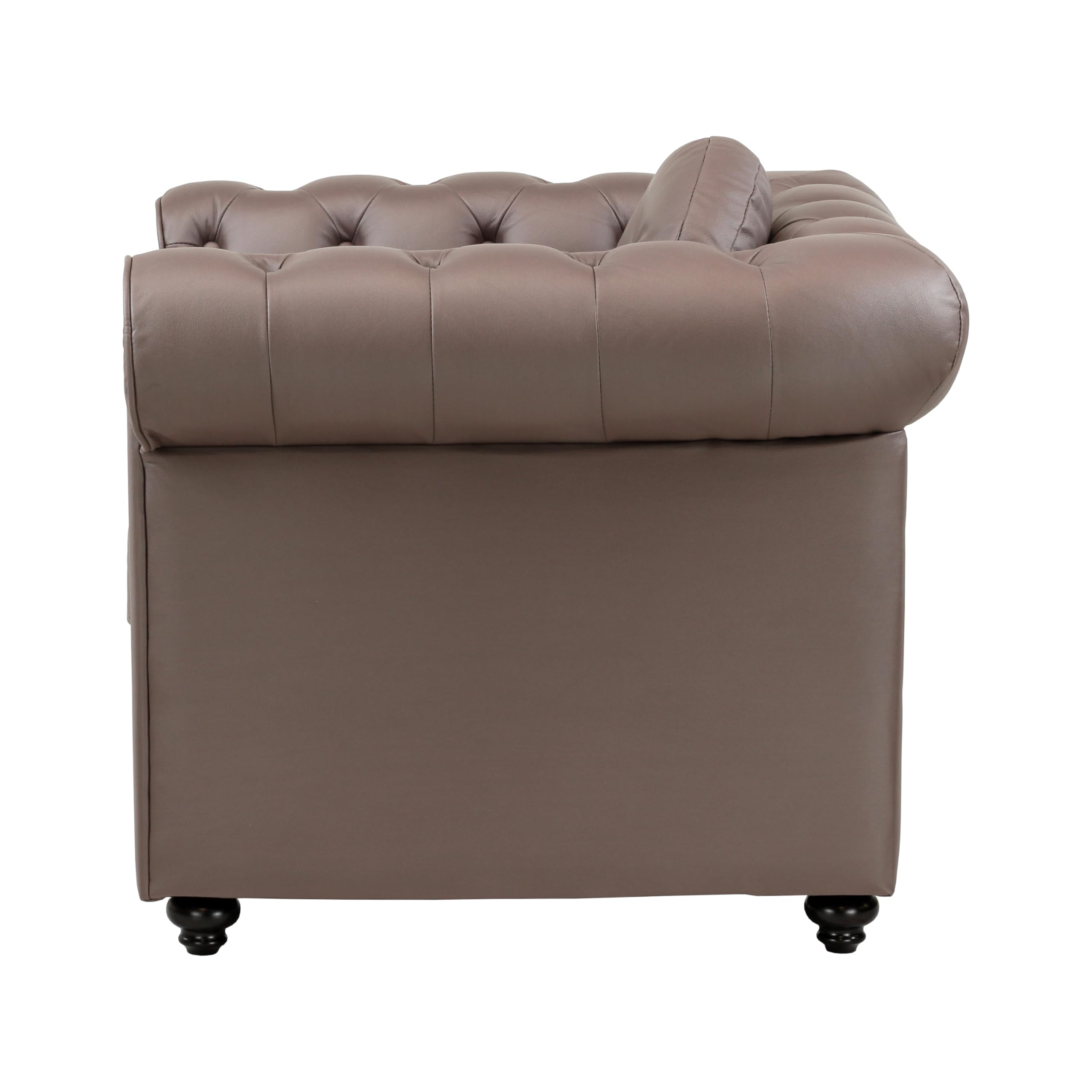 Totò Piccinni Poltrona CHESTER design vintage retrò classico trapuntata piedini in legno (Poltrona, Ecopelle Marrone)