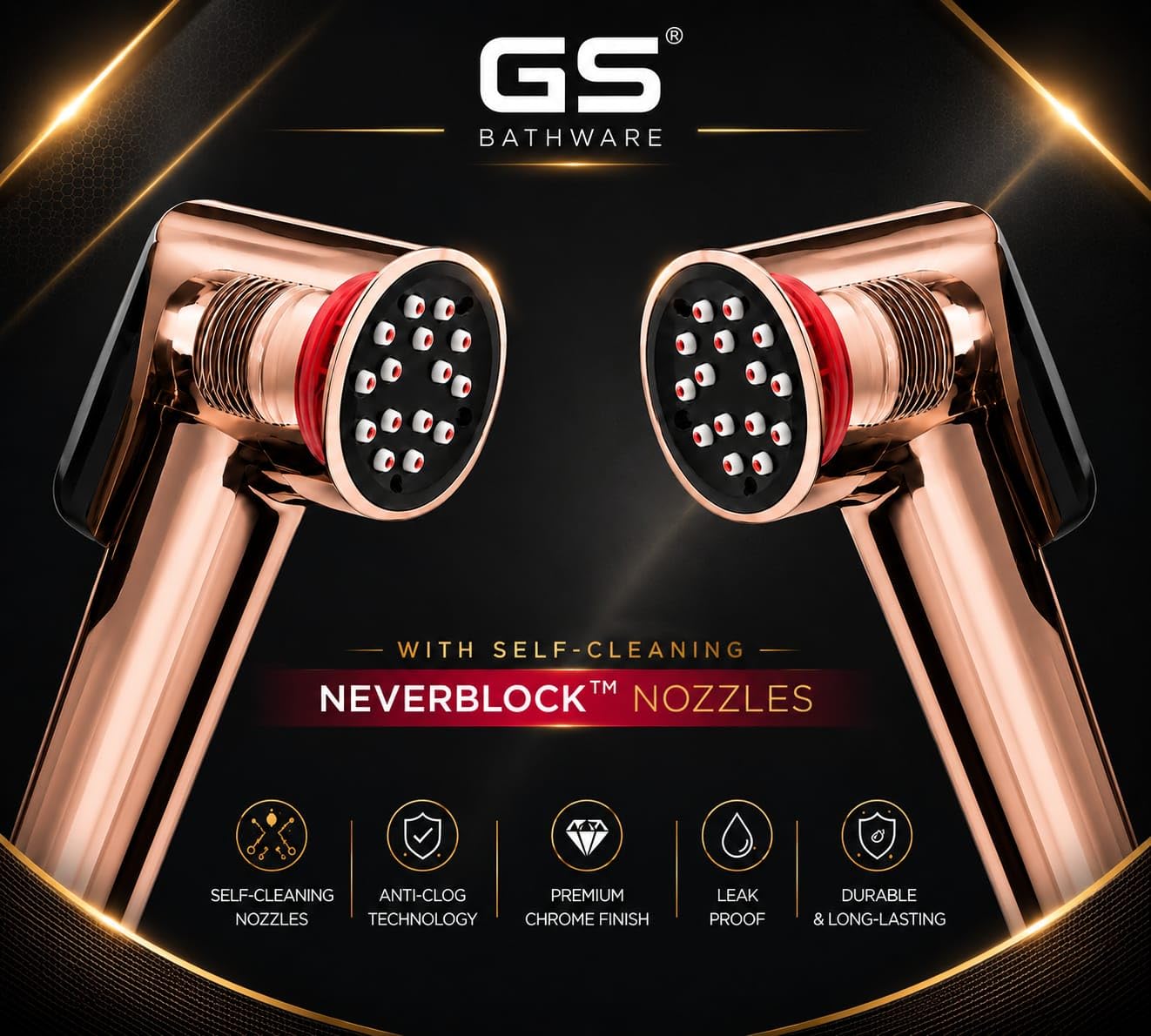 Rose Gold Self Cleaning Health Faucet - GS Bathware -7