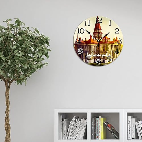 Miniatura 15 de Reloj de pared de paisaje urbano de Nueva York, Estados Unidos, Estatua de la Libertad, reloj de pared de viaje, funciona con pilas, 10 pulgadas,