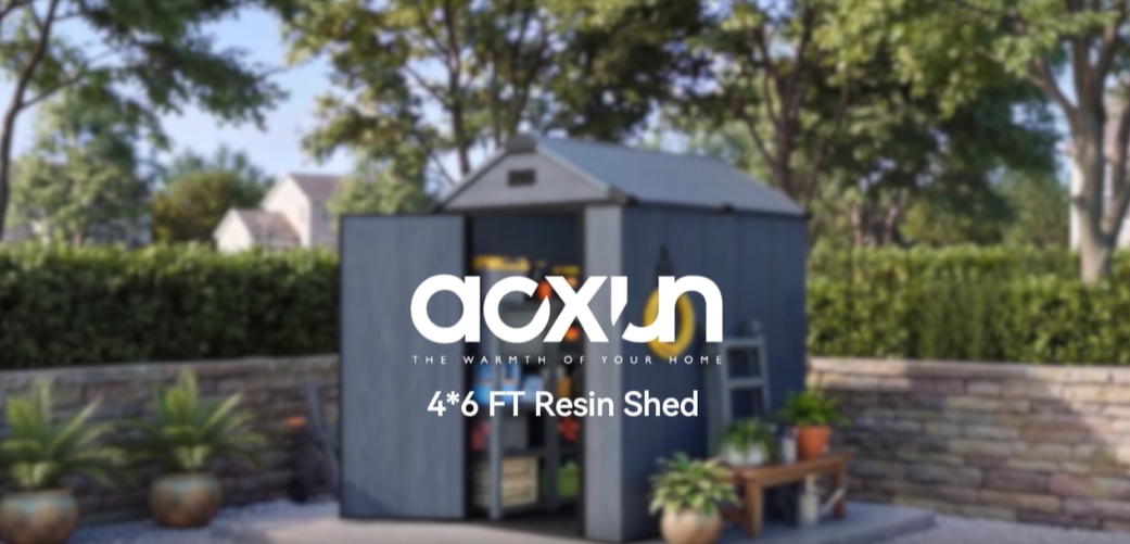 Amazon.com : Aoxun 4x6 FT Resin Shed with Reinforced Floor