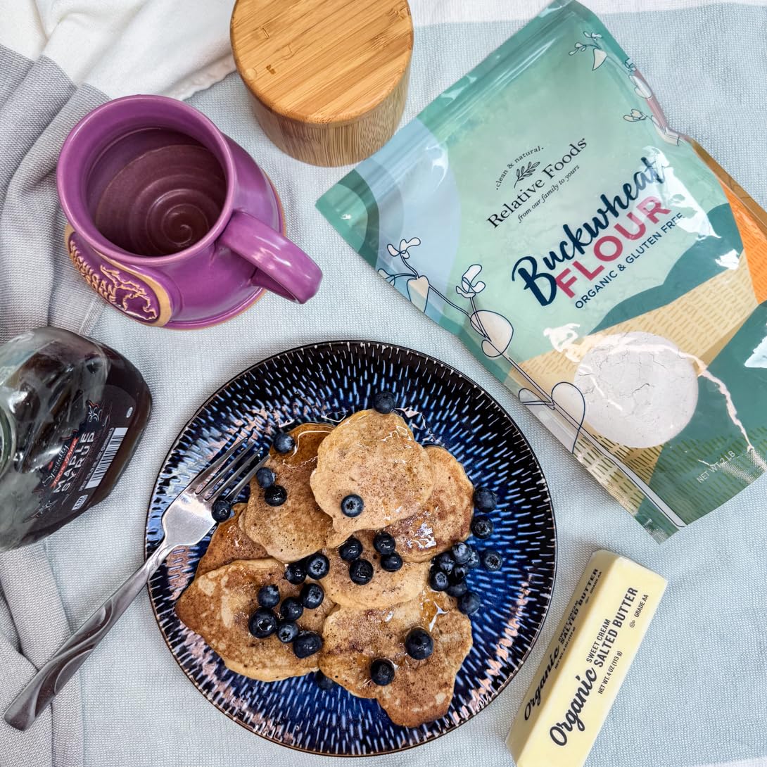 Organic Buckwheat Flour – Naturally Buckwheat Powder – 100% Whole Grain, Non-GMO, High Fiber – Organic Gluten Free Flour Great for Baking, Pancakes, Soba Noodles – 2lb Resealable Bag - Image 5