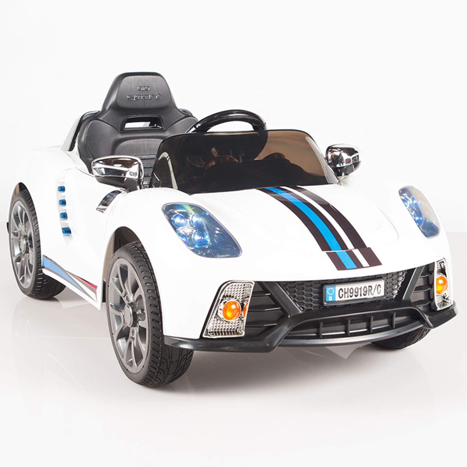 BIG TOYS DIRECT 12V Battery Operated Kids Ride On Car Remote Control, EVA Wheels and MP3 - White