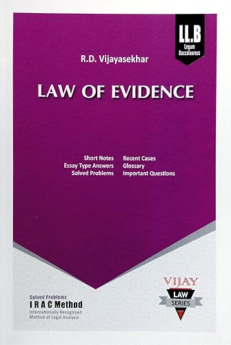 Law of Evidence Guide (Descriptive Answers, Short Notes, Essay Type Answers, Solved Problems, Recent Cases, Glossary, Important Questions)