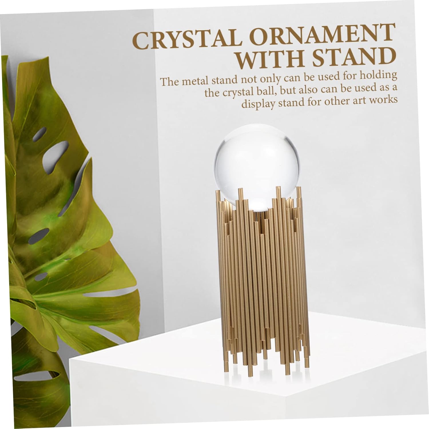 Metal Crystal Ball Ornaments Sphere Stand for Decorative Home Tv Cabinet