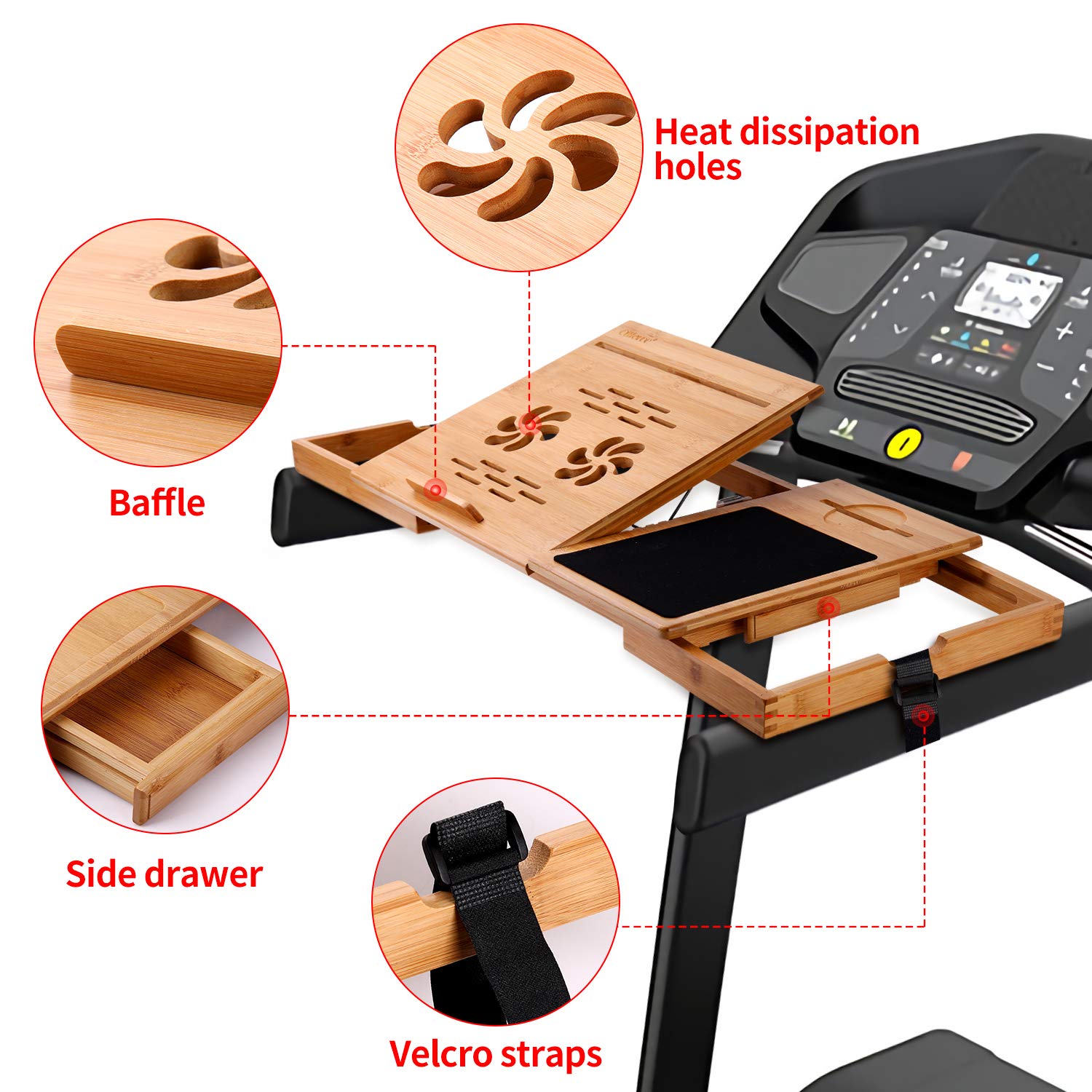 Ollieroo Treadmill Desk Attachment, Treadmill Laptop Holder, Treadmill