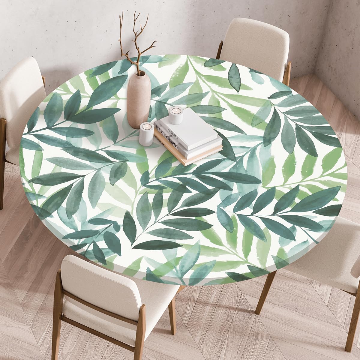 Odot Waterproof Round Tablecloth 70cm,Outdoor Table Cloth with Elastic Edged, Elastic 3D Floral Tablecloth Wipeable, Garden Table Cloth Suitable for sizes 60cm-65cm
