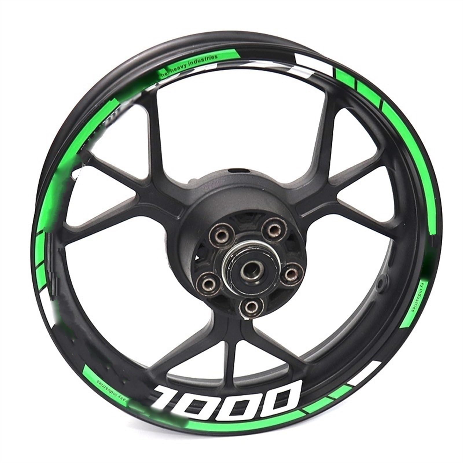 Motorcycle Wheel Stickers Reflective Rim Motorbike Waterproof Decals for Kawasaki for VERSYS 1000 Decorative(Color15)