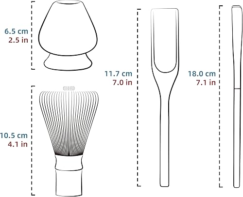 Miniatura 8 de TEANAGOO Accesorio japonés para ceremonia de matcha, batidor de matcha (Chasen), cuchara tradicional (chashaku), cuchara de té, soporte para batidor
