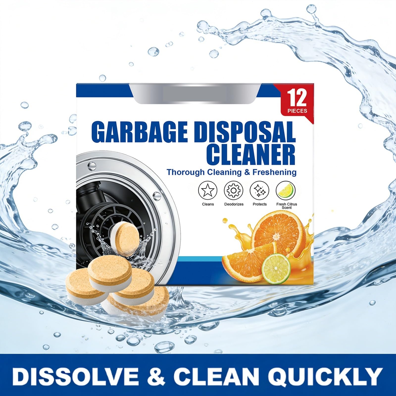 pastiglie detergenti per lavatrice Detergente tritarifiuti Pulizia approfondita(48pcs Boxed)