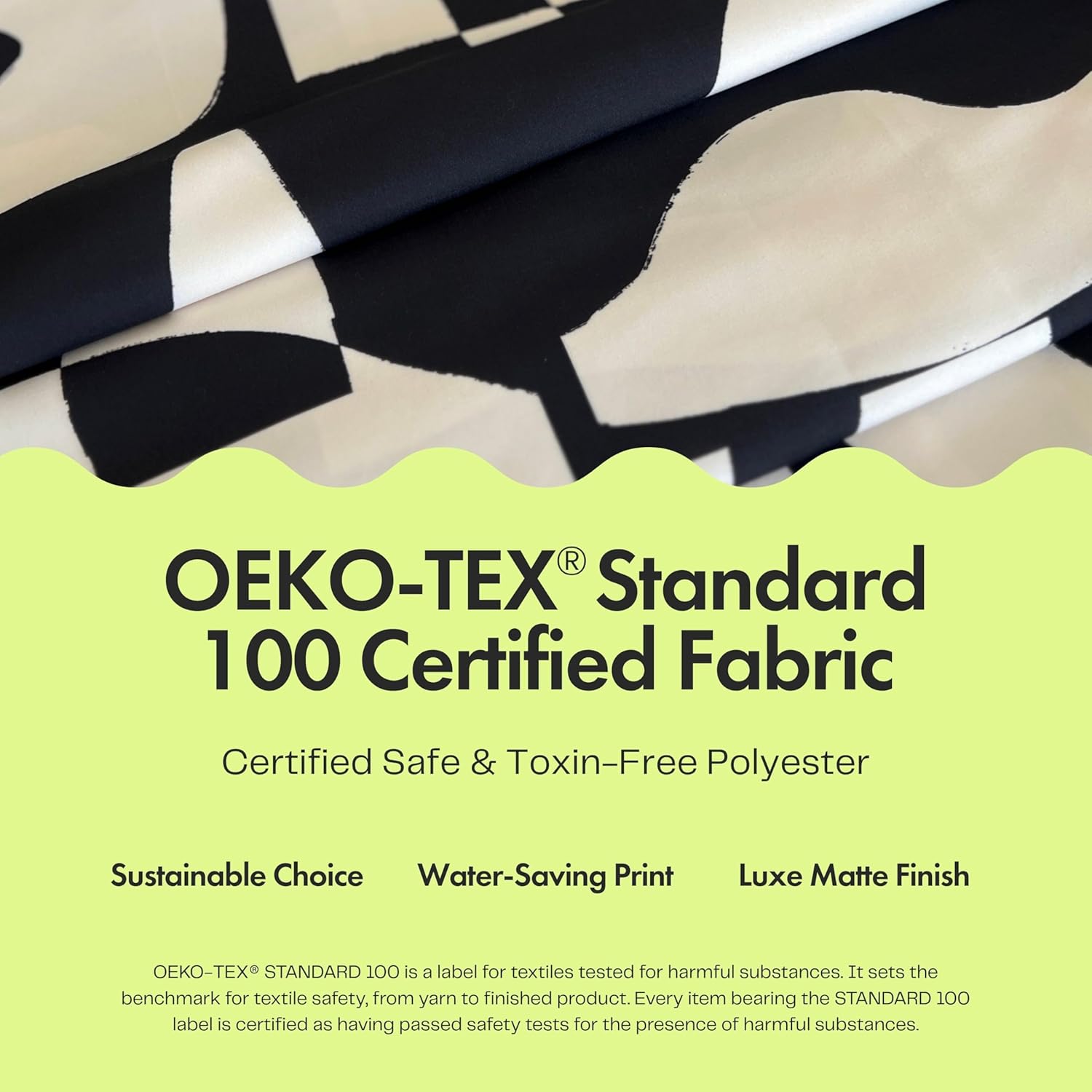 Modern Black and Ivory Geometric Pattern Print Shower Curtain - Abstract Minimalist Pattern - Neutral Design - Trendy Fabric Shower Curtain for Any Bathroom - 72x72 Inches (Geo Black)