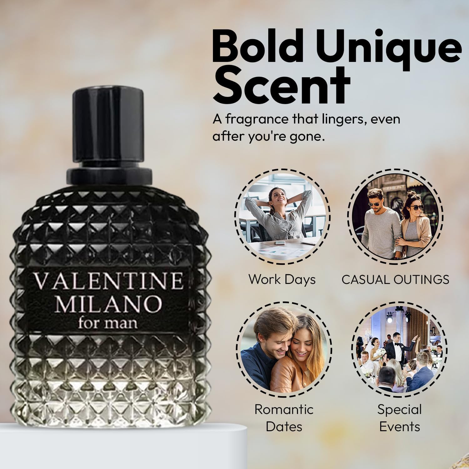 Signature Scent 4-Piece Mini Fragrance Set for Men Includes Lion Black Flame/Lion Black/Cool Boy/Valentine Milano Woody, Spicy, Citrus & Aromatic Fragrance Each One in 100ml / 3.4 Fl oz Bottle - Image 5