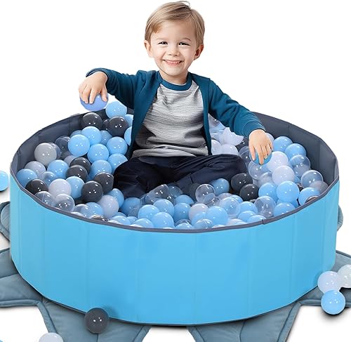 LimitlessFunN Kids - Alberca de pelotas plegable, de doble capa de tela Oxford, piscina de pelotas con bolsa de almacenamiento (pelotas no