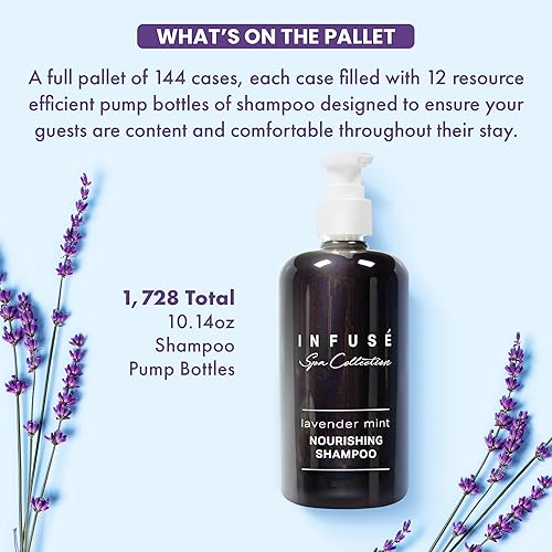 Miniatura 4 de Terra Pure Infuse Lavender Mint Shampoo  Colección Spa  Servicios del hotel en botella con bomba  10.14 oz  10.1 fl oz (caja de 12)