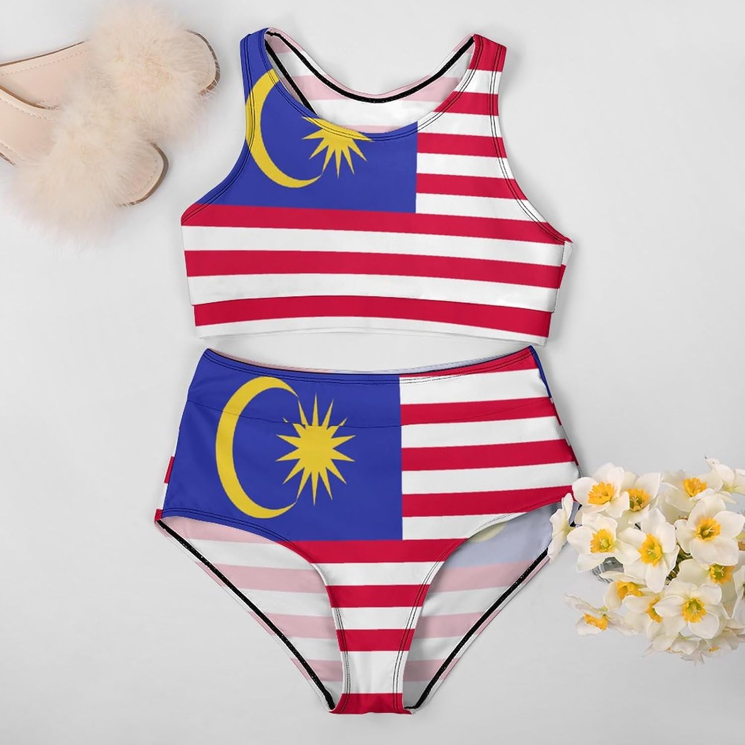 Women's 2 Piece Swimsuit New Zealand Flag Adjustable Strap Swimwear Summer Beach Bathing Suits for Womens