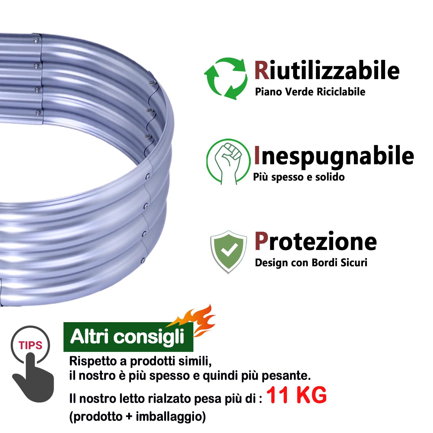 Letto per Orto Rialzato (Ovale, 4x2x1 FT)