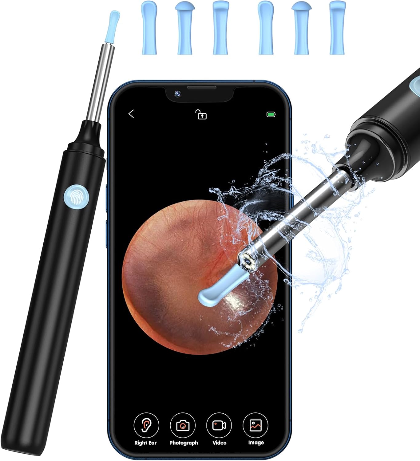 VITCOCO Otoscopes with Ear Wax Removal Kit Visual 1080P FHD WiFi