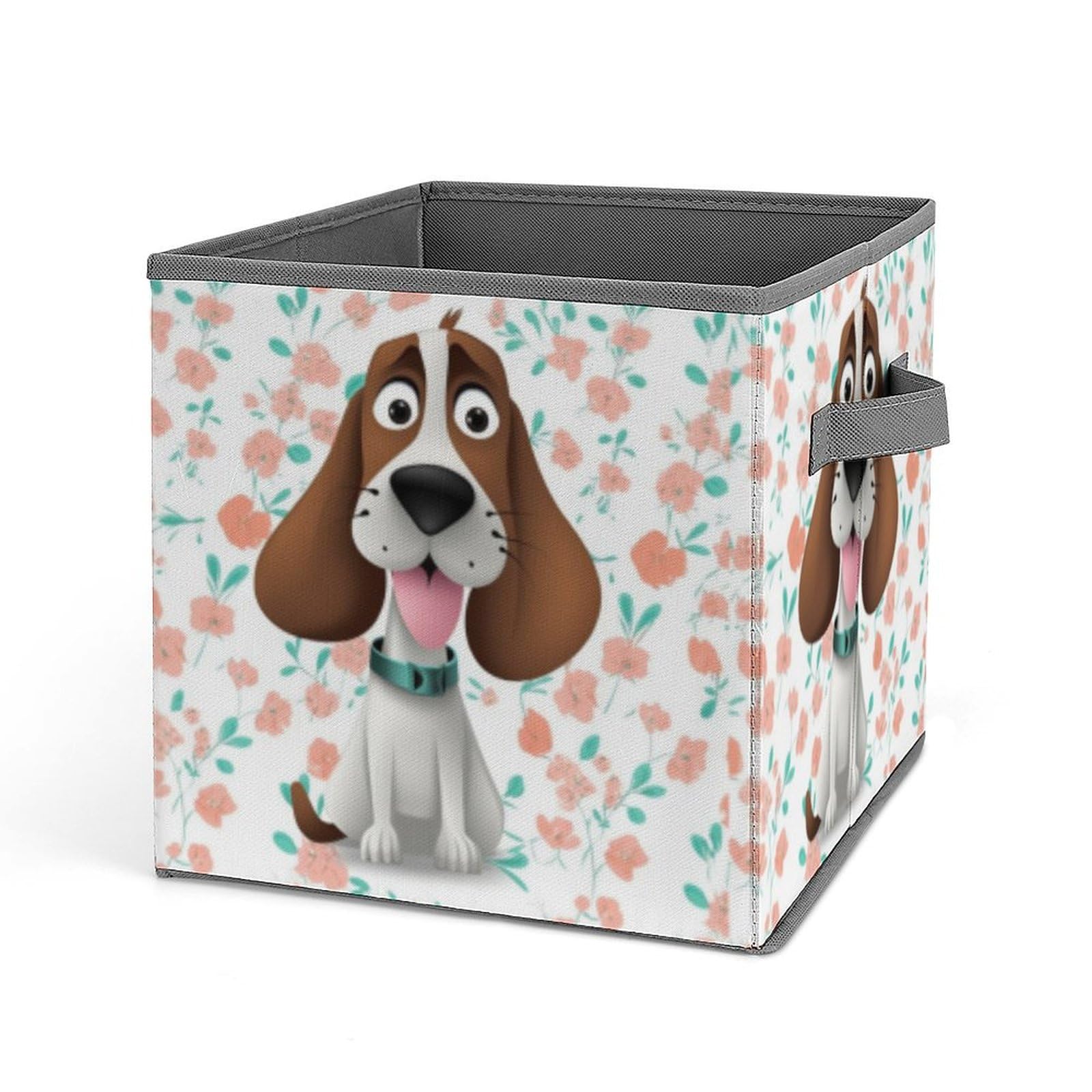 JTREHY Funny Dog Printed Foldable Storage Box, 10.6 Inches Fabric Storage Box for Wardrobe, Bedroom, Utility Room