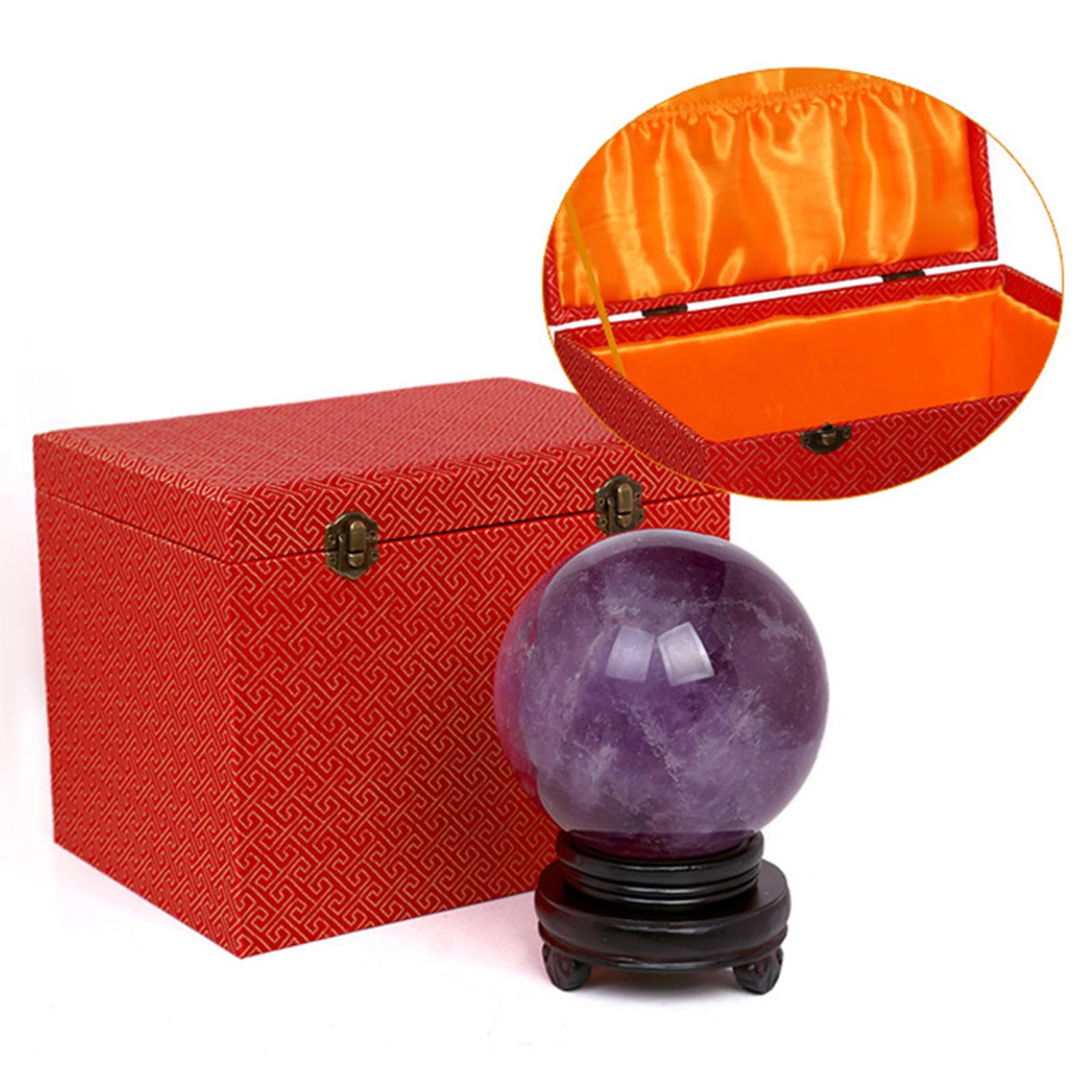 AARTERZZA Amethyst Ball Crystal Base Living Room Decor,70mm