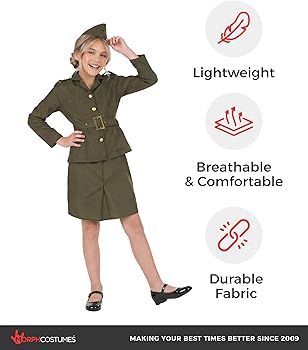 Amazon.com: fun shack Girls Army Costume, WW2 Costume Kids, Girls Military  Costumes, Halloween Costumes for Kids, Medium : Clothing, Shoes & Jewelry